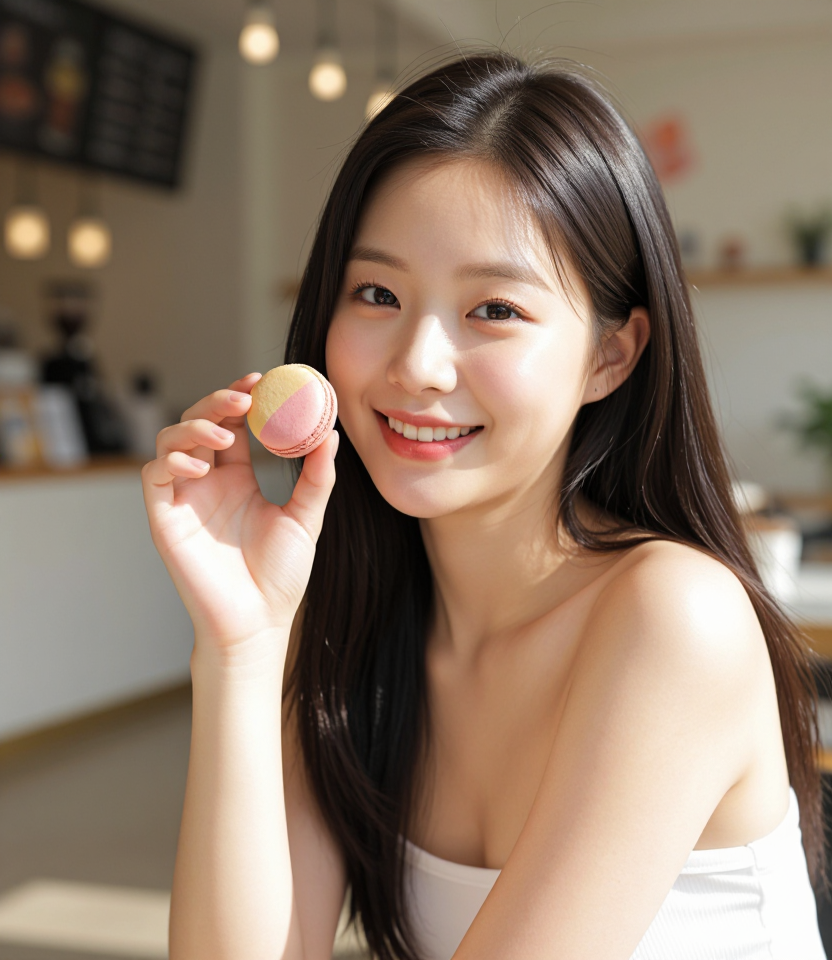 마카롱 먹는 언니